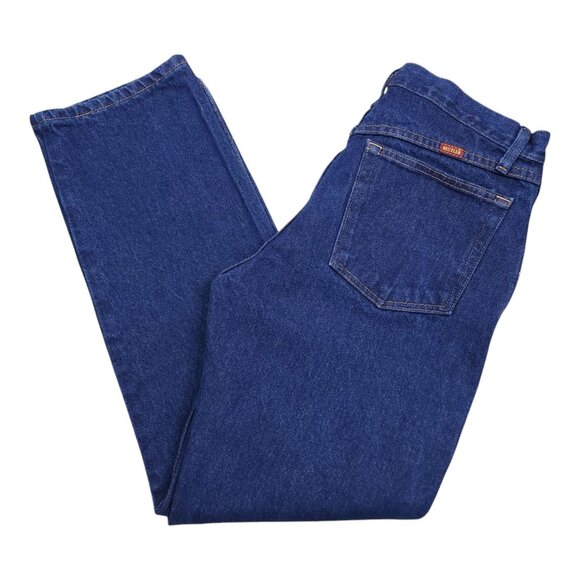 Rustler Mens 33 X 30 Straight Leg Jeans 100% Cotton Heavyweight Blue Denim - Picture 1 of 7